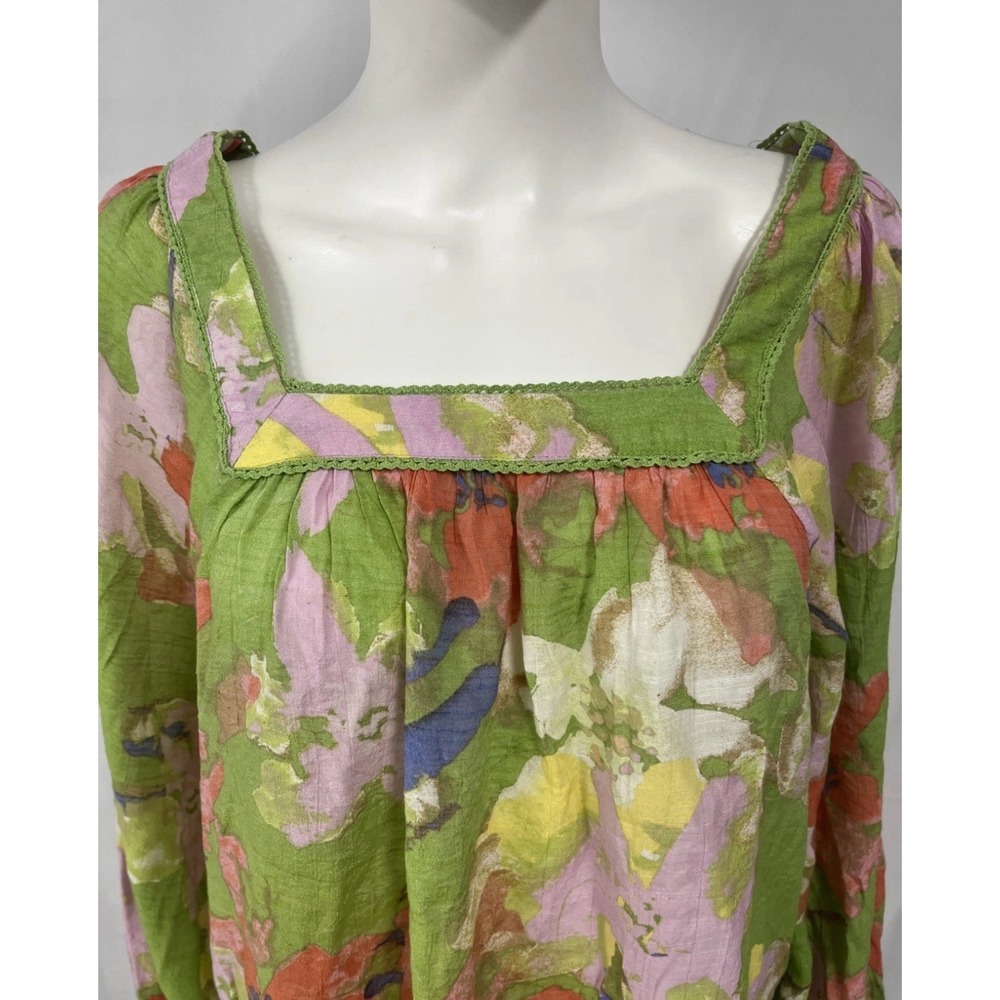 Hope&Harlow 70's Retro Colorful Peasant Boho Festival Summer Resort Top M/Medium - Picture 3 of 8